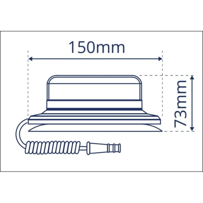 Girofar auto LED de mica inaltime - prindere magnetica